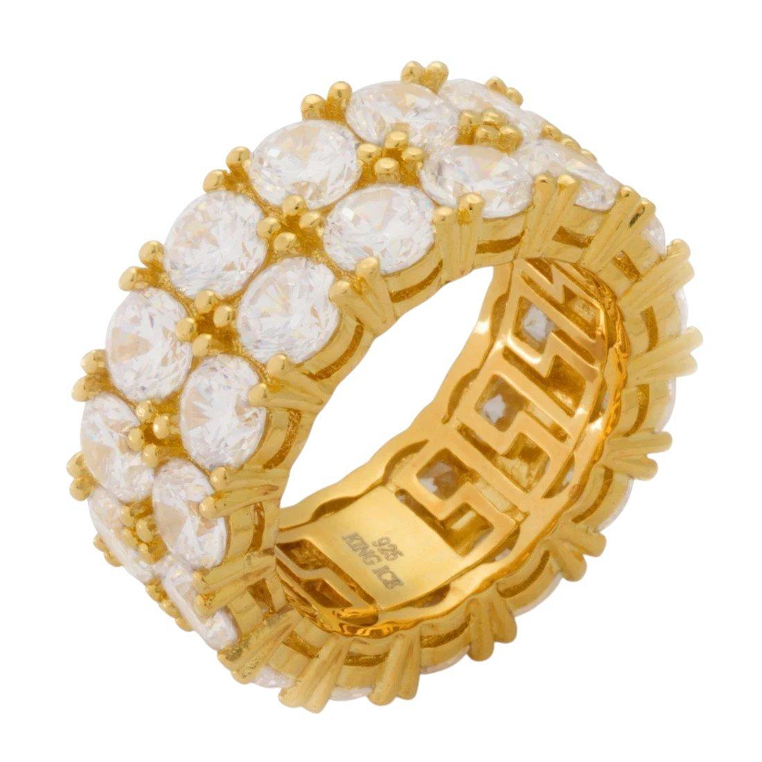 King Ice Double-Row Brilliant-Cut Ring - Gold - GOLD